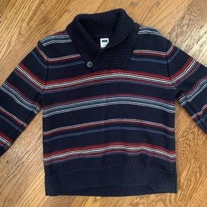Janie& Jack Striped Shawl Collar Sweater